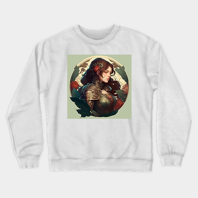 Lady Knight of the Roses Crewneck Sweatshirt by ArtNouveauChic